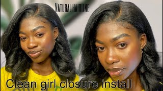 How to reinstall lace closure wig in 2023 Beginner step by step viral lacefrontwig wiginstall [upl. by Egroeg]