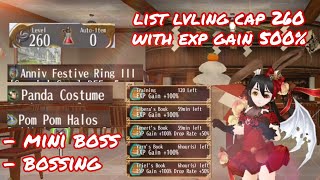 toram online  list lvling 255  260 mini boss amp bossing with exp book gain  yusagi [upl. by Wenger]