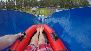 Skara Sommarland  Splashing Hill quotHarakiriquot  Boat Slide Onride [upl. by Merp]