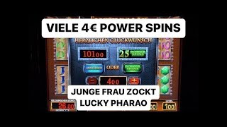 Lucky Pharao auf 4€ POWER SPINS 😱 MERKUR Magie Spielhalle Casino Spielothek Automat slots [upl. by Tuck]