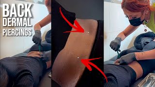 Back Dermal Piercing Procedure 💎 Watch Till the End piercing tiktok [upl. by Trula]