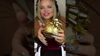 Trisha Paytas ASMR with GIANT Ferrero Rocher Chocolate [upl. by Marelya]