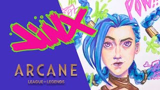 Drawing Jinx from Arcane [upl. by Siderf]