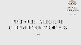 Préparer ta lecture cursive pour avoir 88 à loral de français [upl. by Lorola548]