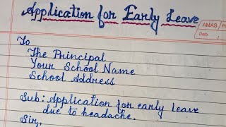 Application for early leave in English  Early leave application for students [upl. by Negroj]