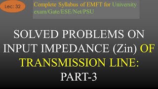 Solved Problem on Input Impedance of Transmission Line Part 3  EMFT  R K Classes  Hindi  Lec 32 [upl. by Ayin608]