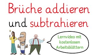 Brüche addieren und subtrahieren  ungleiche Nenner  Erklärung [upl. by Amlev]