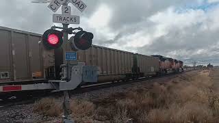 BNSF 9091 Empty Coal Train W in Waverly NE 11924 [upl. by Dranik217]