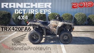 2019 Honda Rancher 420 DCT  IRS  EPS 4x4 ATV WalkAround Video  TRX420FA6 FourTrax Phantom Camo [upl. by Down]