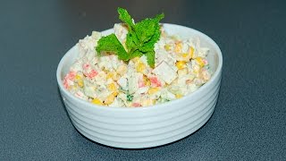 Летний салат с крабовыми палочками и кукурузой  Быстро  вкусно и легко [upl. by Prud]