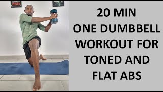 20 Minute One Dumbbell Workout for Toned Abs at Home [upl. by Issie]