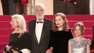 Isabelle Huppert director Michael Haneke Mathieu Kassovitz and more on the red carpet in Cannes [upl. by Enirroc524]