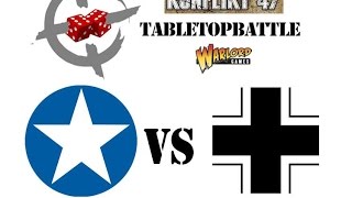 Konflikt 47 battle report 1  US vs GER 750pts M8A4 Walker and Totenkorps [upl. by Aihsined]