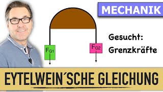 Grenzwerte von Seilkräften berechnen  Seilreibung  Eytelwein´sche Gleichung  Haftreibung [upl. by Udella]