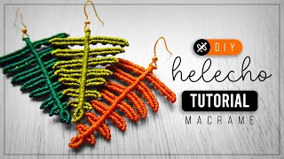 DIY Helecho » 🌿 tutorial  como hacer aretes de hoja con hilo  diy ● Macrame Fern 246 [upl. by Nuahs]