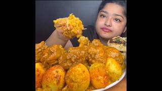 ASMR EATING SPICY CHICKEN CURRY🔥 EGG BIRYANI  shorts mukbangnasmreating mukbangasmr asmr [upl. by Trace]