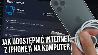 Jak udostępnić internet z IPhonea na komputer  kabel USB  Udostępniaj Internet z iPhone na PC [upl. by Ecela21]