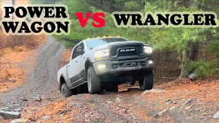 Power Wagon vs Wrangler 2021 Comparison 4x4 OffRoading Extreme TIRE SMOKE MUDDING ROCKS [upl. by Aneelak]