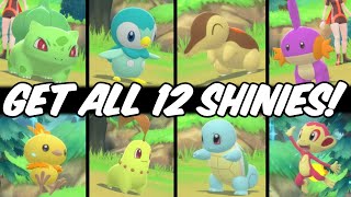 Get ALL 12 Shiny Starter Pokemon in BDSP w 6IVs amp Apricorn Balls [upl. by Oberheim]