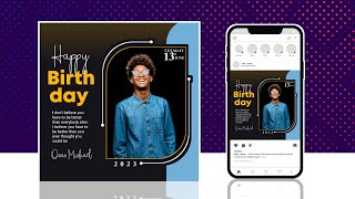 PixelLab Tutorial  How to Design Professional Birthday Flyer in Pixellab  2023  Graphics Design [upl. by Fredia50]