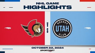 NHL Highlights  Senators vs Utah HC  October 22 2024 [upl. by Brinson]