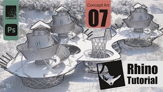 TUTORIAL RHINOCEROS Spiral  Array  Concept Art 07 [upl. by Atsev]