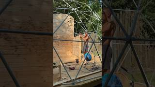 DIY Glamping Dome from Simple Materials shorts glamping [upl. by Ecnerolf]