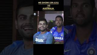 MS DHONI ODI CENTURY 🤩139 121 AGAINST AUSTRALIA shorts msdhoni indvsaus viralvideo csk [upl. by Byrne]