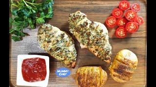 Hasselback Chicken and hasselback potato [upl. by Dehlia410]