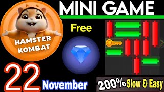 22 November 💎🔑🐹 Puzzle Trick P2E Hamster Kombat key MiniGame Solved slow step by step 🎮 [upl. by Ettegdirb]