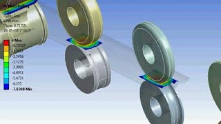 Multi Roll Forming  Corrugated Forming process in Ansys [upl. by Dnomyar]