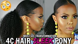 4C NATURAL HAIR SLEEK PONYTAIL STYLE FACTOR STYLING GEL DEMO  HOW TO SLICK DOWN 4C HAIR TASTEPINK [upl. by Iman]