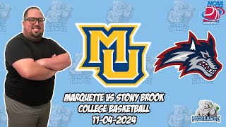 Marquette vs Stony Brook 11424 Free College Basketball Picks and Predictions  NCAAB Pick [upl. by Tania]