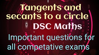 Tangents and secants to a circle l previous year questions l most important for competative exams [upl. by Akkahs]