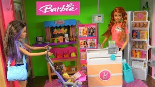 Barbie Story Barbie Dream House Cleaning and Skipper Babysitting and Shopping Barbie New Fashion [upl. by Guarino]