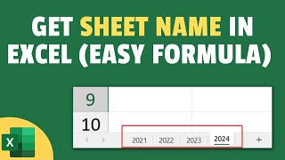 Get the Sheet Name in Excel Easy formula [upl. by Merrili]