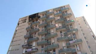 BagnolssurCèze  des habitants dune tour veulent être relogés après un incendie mortel [upl. by Agnot917]