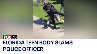 Florida high school student accused of body slamming police officer during fight [upl. by Sitof479]