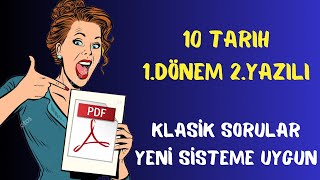 10 SINIF TARİH 1 DÖNEM 2 YAZILI Tarih Klasik Yazılı [upl. by Fay714]