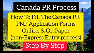 Canada PR PNPHow To Fill Canada PR FormPNP [upl. by Ecyrb]