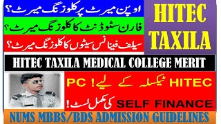 HITEC Taxila MBBS Closing Merit amp Foreign Closing amp PC Self Finance Closing Merit 20232024 [upl. by Jackquelin]