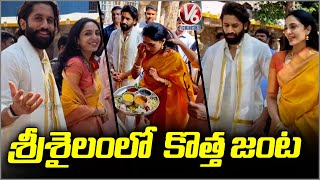 Nagarjuna Accompanies Newlywed Couple to Srisailam for Blessings  V6 News [upl. by Matelda]