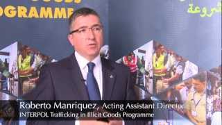 INTERPOL TV INTERVIEW  Roberto Manriquez INTERPOL Trafficking in Illicit Goods Programme [upl. by Steve]