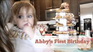 DITL VLOG  Donut Themed One  Year Birthday Party Inspo  ABBY IS ONE [upl. by Aihsal241]