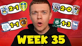 MY CHAMPIONSHIP WEEK 35 SCORE PREDICTIONS [upl. by Sioux650]