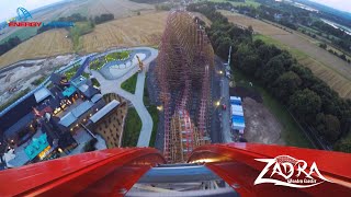 ZADRA Wooden Coaster POV Premier Test  Energylandia Amusement Park Poland  No 1 in the World [upl. by Ilaw]