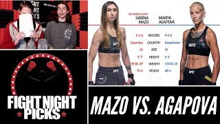 UFC Fight Night Sabina Mazo vs Mariya Agapova Prediction [upl. by Sass34]