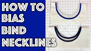 How to Bias Bind Finish Necklines Two Ways Facing and Bias Bound  Sew Anastasia [upl. by Jaquenetta913]