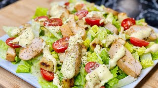 SALADE CÉSAR🥗 LA RECETTE D’ÉTÉ RAFRAÎCHISSANTE Avec sa vinaigrette👩🏻‍🍳 Deli Cuisine [upl. by Enale]