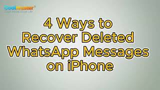 How to Recover Deleted WhatsApp Messages on iPhone 4 Ways [upl. by Aratnahs324]